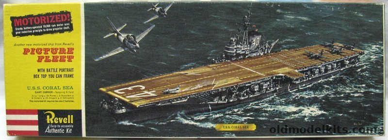 Revell 1/540 USS Coral Sea Aircraft Carrier - Motorized - Picture Fleet Issue, H399-398 plastic model kit